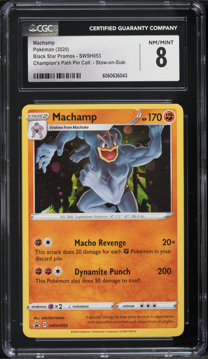 2020 Pokemon Sword & Shield Promo Champion's Path Stow-On-Side Machamp #SWSH053 CGC 8 NM-MT