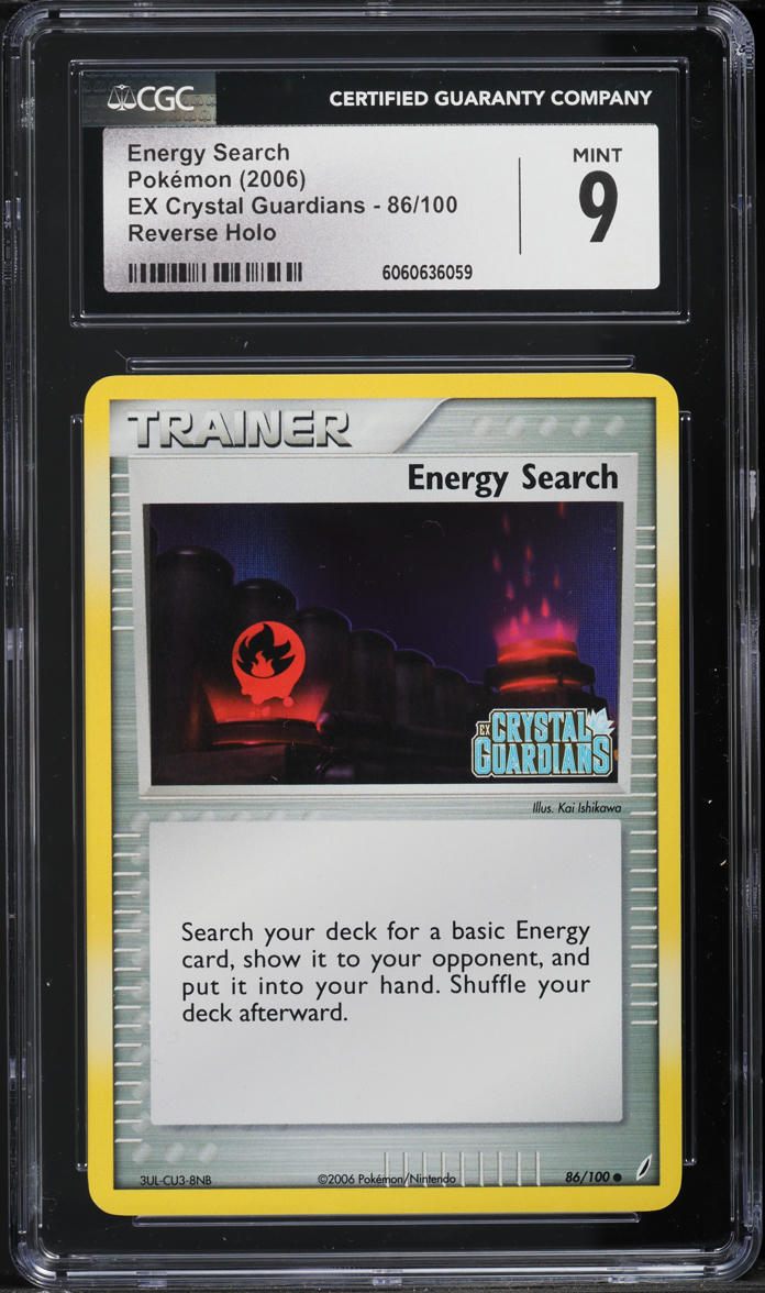 2006 Pokemon EX Crystal Guardians Reverse Holo Energy Search #86 CGC 9 MINT