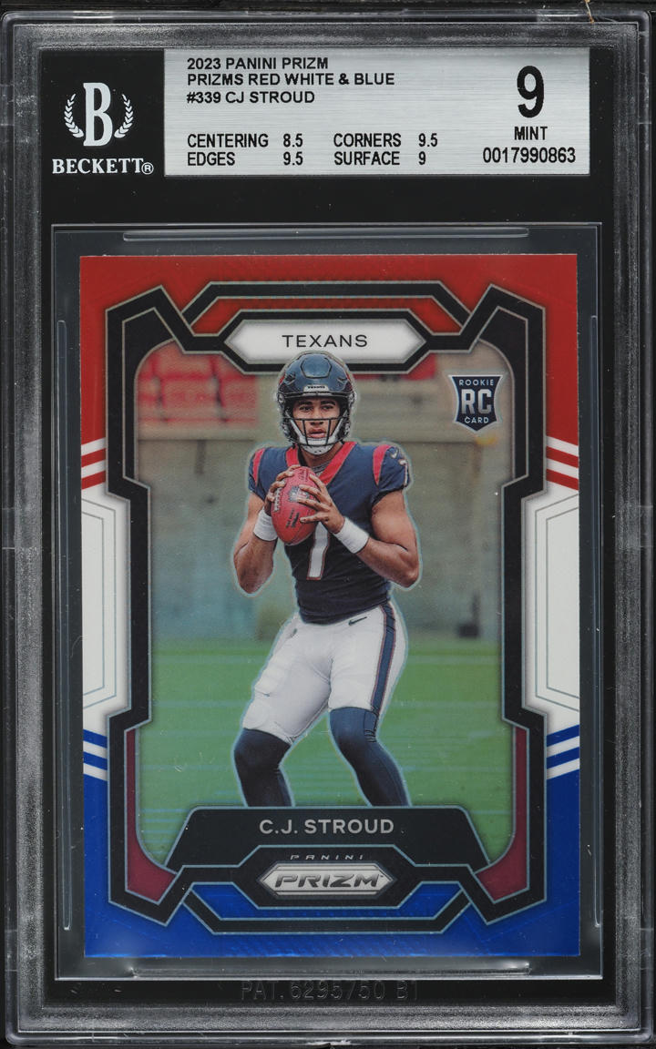 2023 Panini Prizm Red White And Blue C.J. Stroud ROOKIE #339 BGS 9 MINT