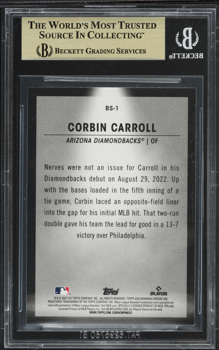 2023 Bowman Chrome Spotlights Corbin Carroll ROOKIE #BS-1 BGS 9.5 GEM MINT