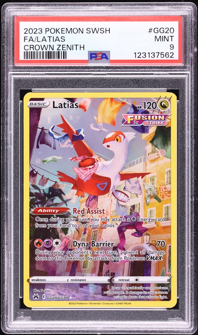 2023 Pokemon Sword & Shield Crown Zenith Full Art Latias #GG20 PSA 9 MINT