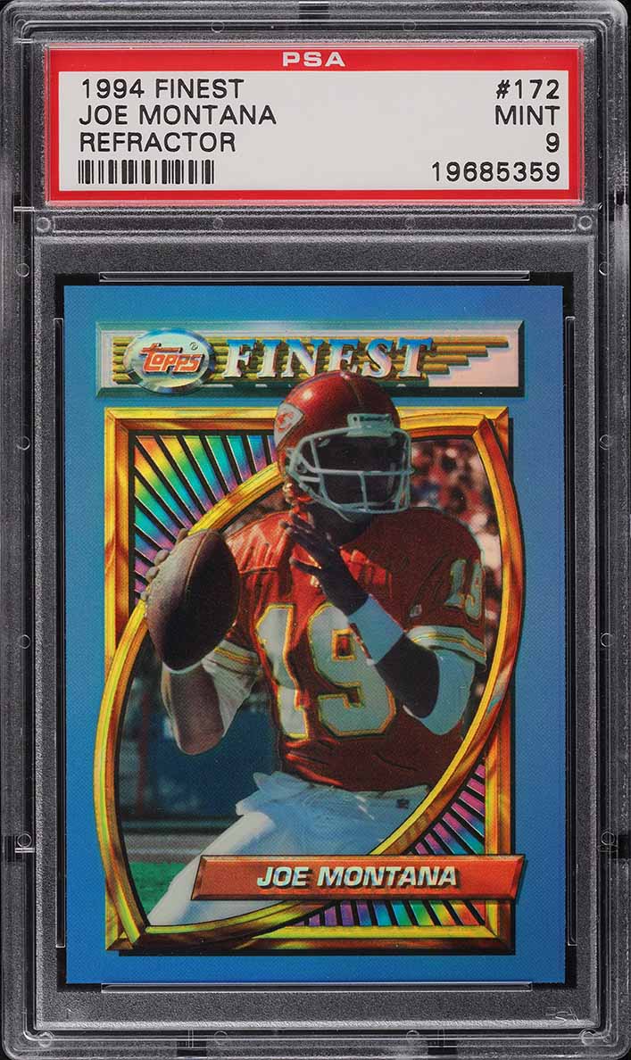 1994 Finest Refractor Joe Montana #172 PSA 9 MINT on Fanatics Collect