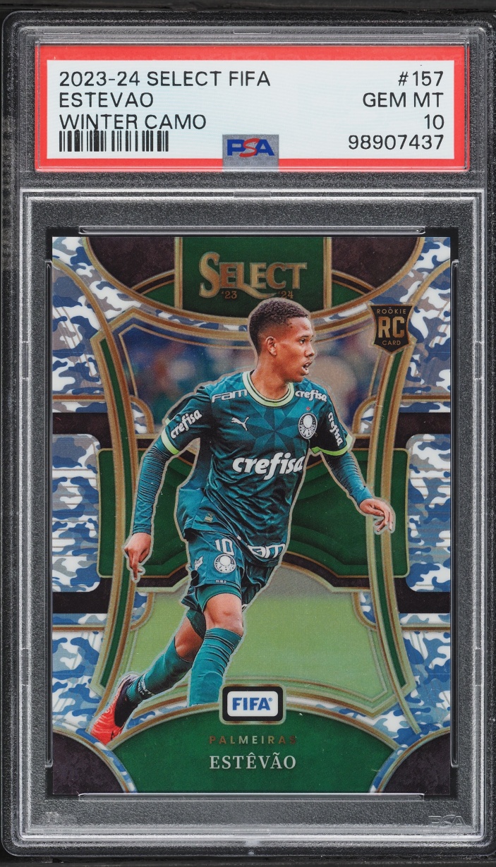 2023 Select FIFA Mezzanine Winter Camo Prizm Estevao ROOKIE /99 #157 PSA 10 GEM MINT