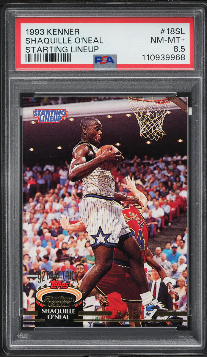 1993 Kenner Starting Lineup Shaquille O'Neal #18SL PSA 8.5 NM-MT+