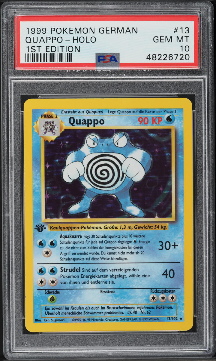 1999 Pokemon German Base Set 1st Edition Holo Poliwrath #13 PSA 10 GEM MINT