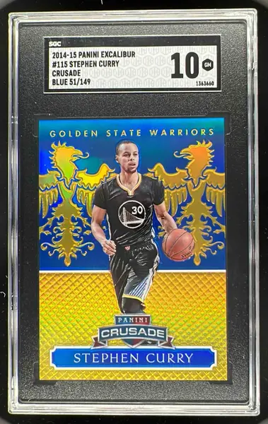 2016 Panini Excalibur Crusade Blue Stephen Curry /149 #2 PSA