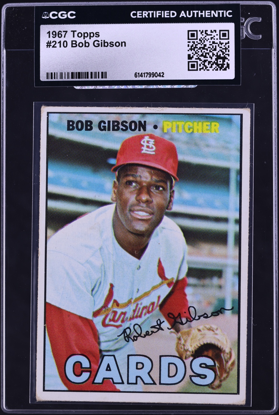 1967 Topps Bob Gibson #210 CGC AUTH