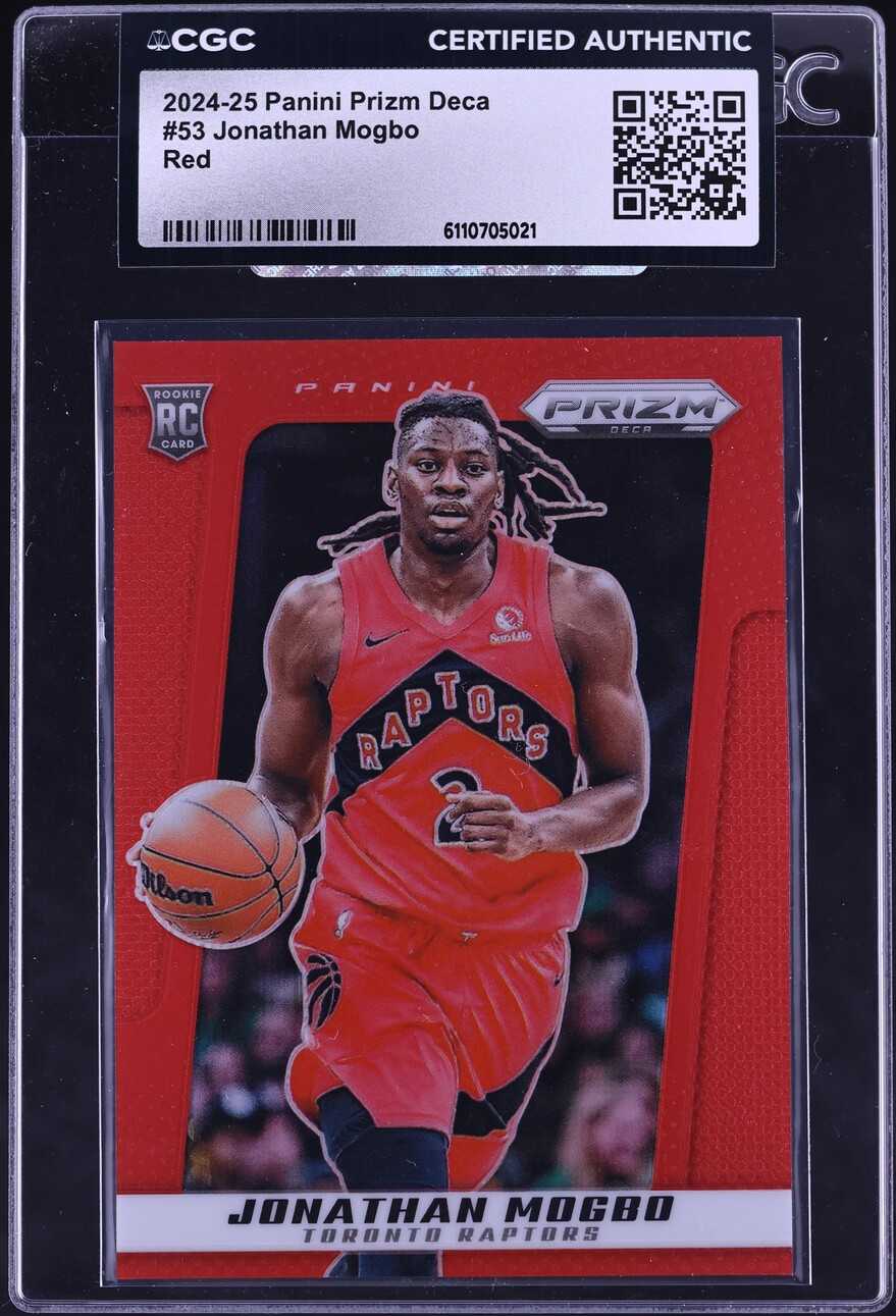 2024 Panini Prizm Deca Red Jonathan Mogbo ROOKIE /199 #53 CGC AUTH