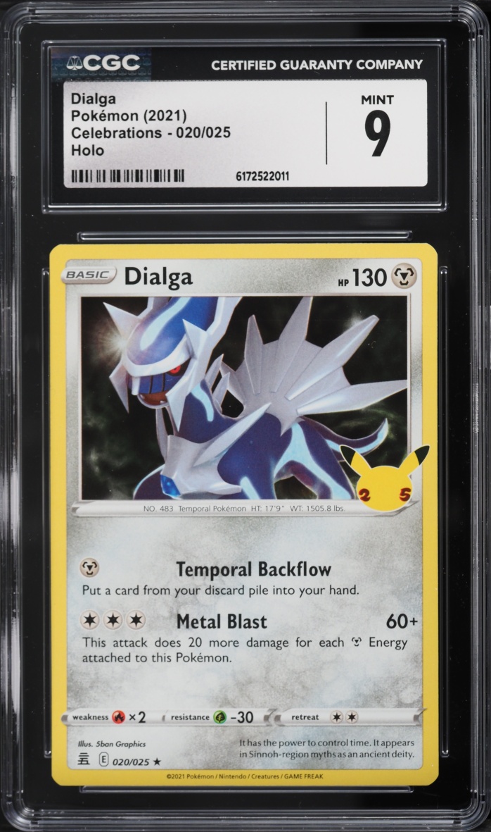 2021 Pokemon Sword & Shield Celebrations Classic Collection Holo Dialga #20 CGC 9 MINT