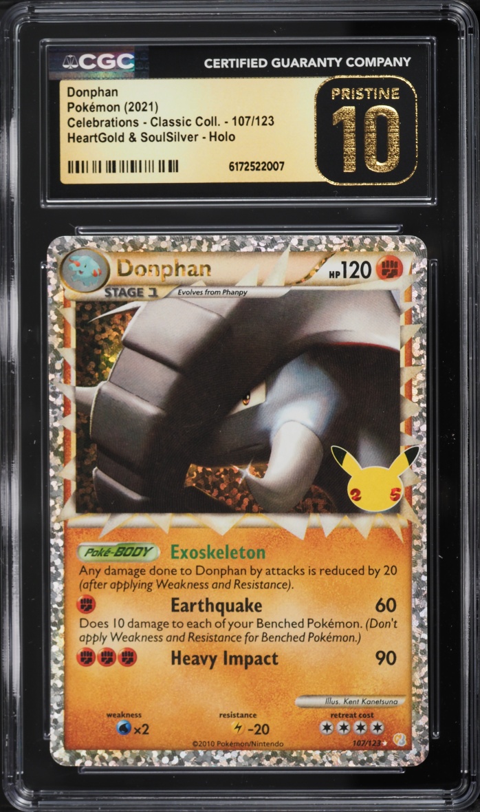 2021 Pokemon Sword & Shield Celebrations Classic Collection Holo Donphan #107 CGC 10 PRISTINE