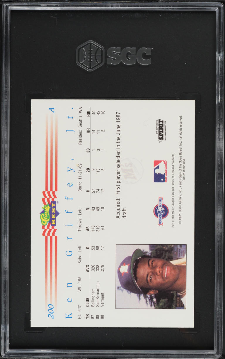 1992 Classic Best Ken Griffey Jr. #200 SGC 10 GEM MINT