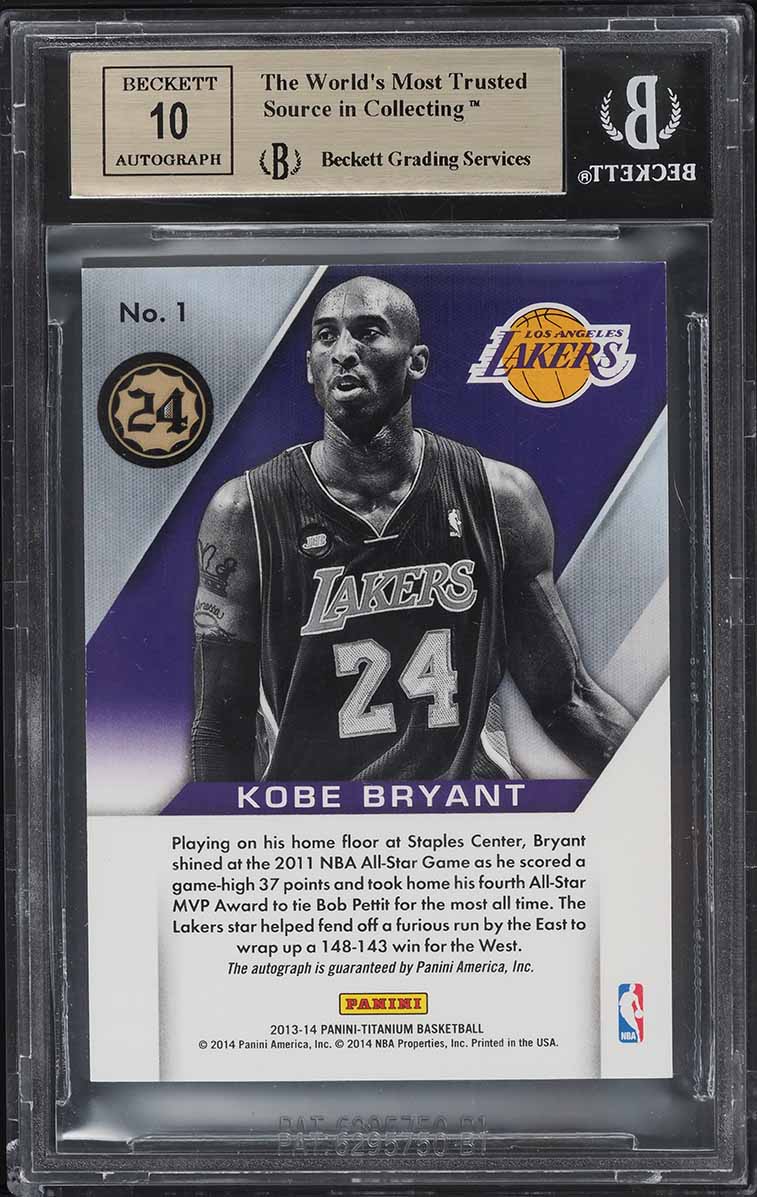 2013 Panini Titanium Reserve Kobe Bryant AUTO /49 #1 BGS 9.5 GEM MINT
