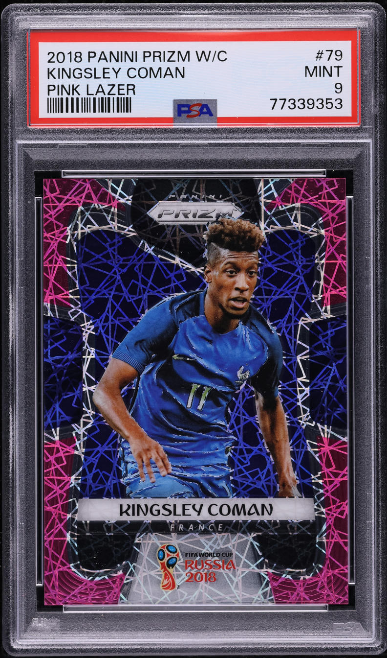 2018 Panini Prizm World Cup Pink Lazer Kingsley Coman /40 #79 PSA 9 MINT
