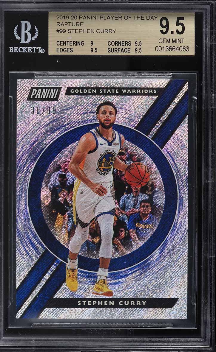 2019 Panini Player Of The Day Rapture Stephen Curry /99 #99 BGS 9.5 GEM MINT