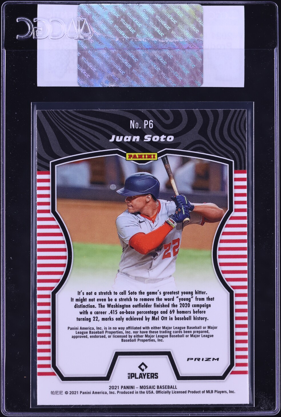 2021 Panini Mosaic Producers Juan Soto #P6 CGC AUTH
