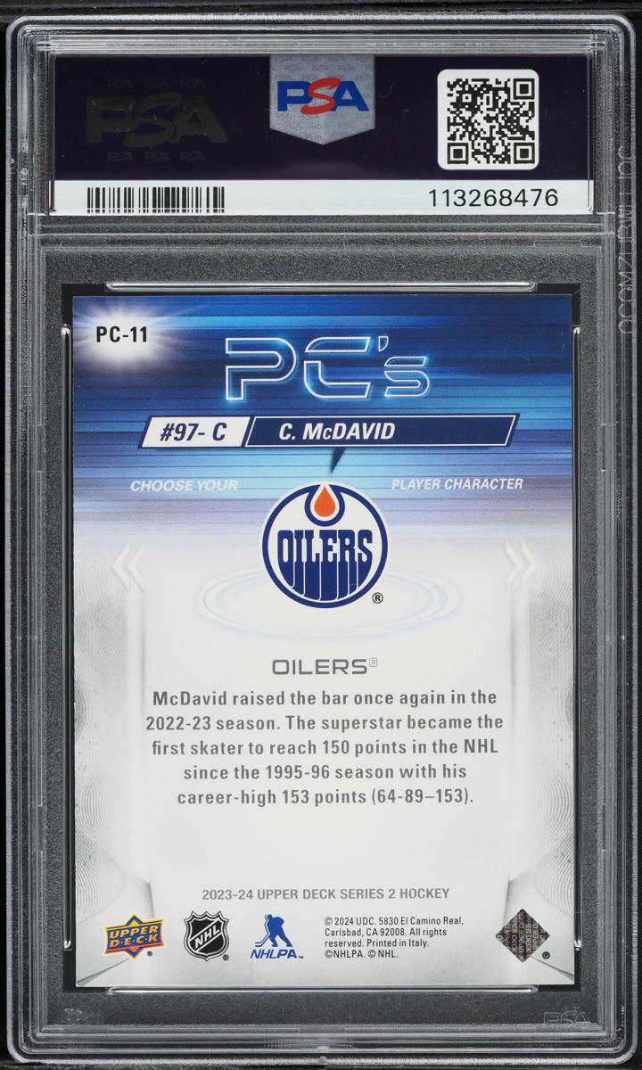 2023 Upper Deck PC's Connor McDavid #PC-11 PSA 9 MINT