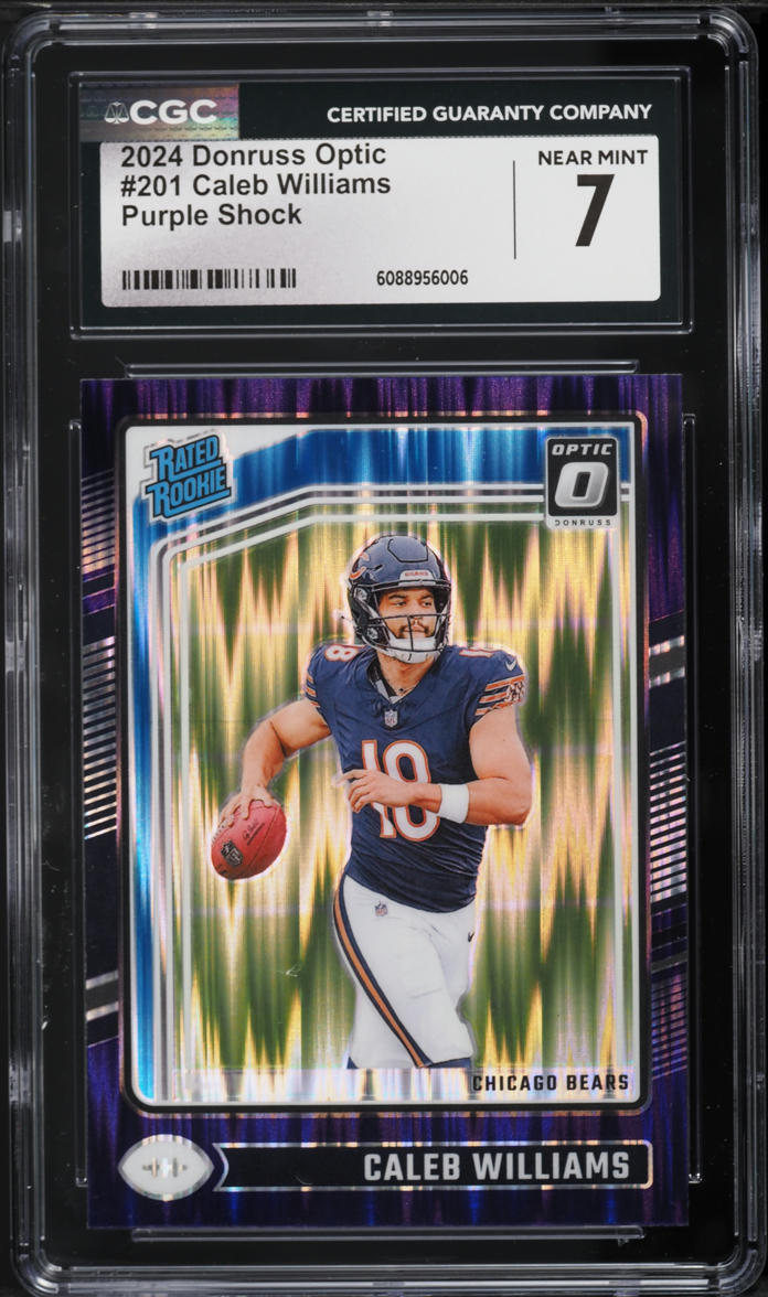 2024 Donruss Optic Purple Shock Caleb Williams ROOKIE #201 CGC 7 NRMT