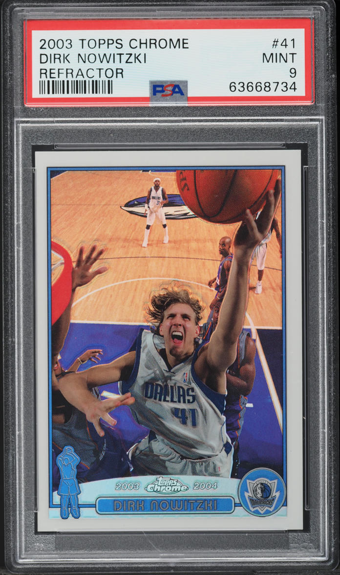 2003 Topps Chrome Refractor Dirk Nowitzki #41 PSA 9 MINT