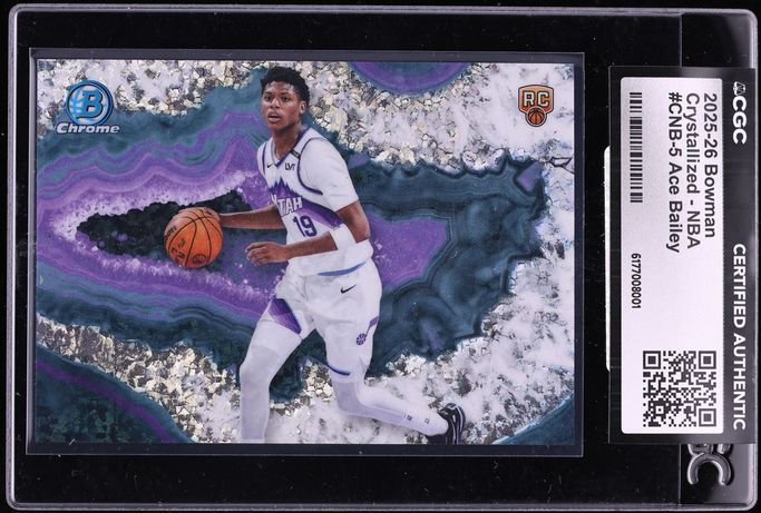 2025 Bowman Chrome Crystallized NBA Ace Bailey ROOKIE #CNB-5 CGC AUTH