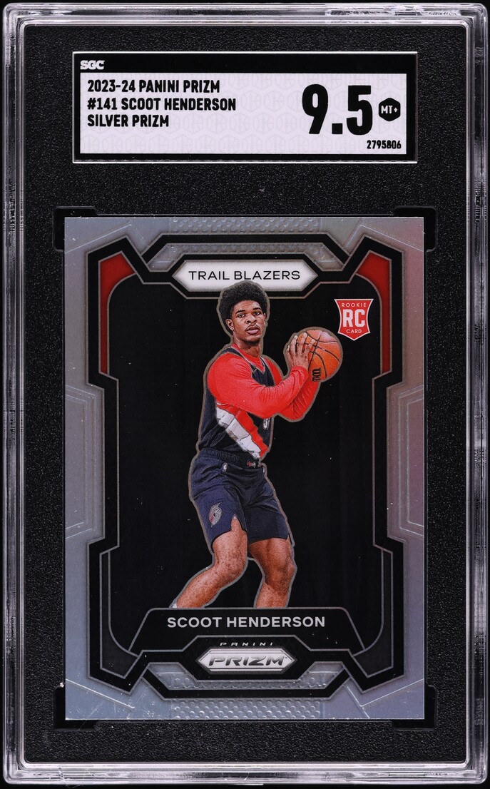 2023 Panini Prizm Silver Scoot Henderson ROOKIE #141 SGC 9.5 MINT+