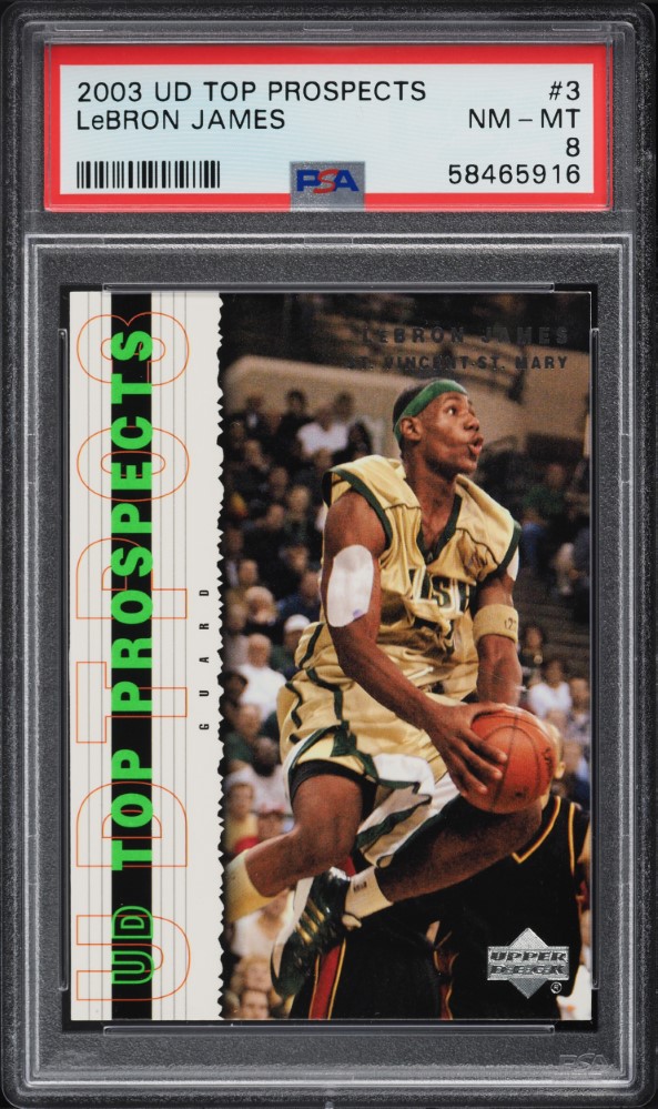 2003 Upper Deck Top Prospects LeBron James ROOKIE #3 PSA 8 NM-MT