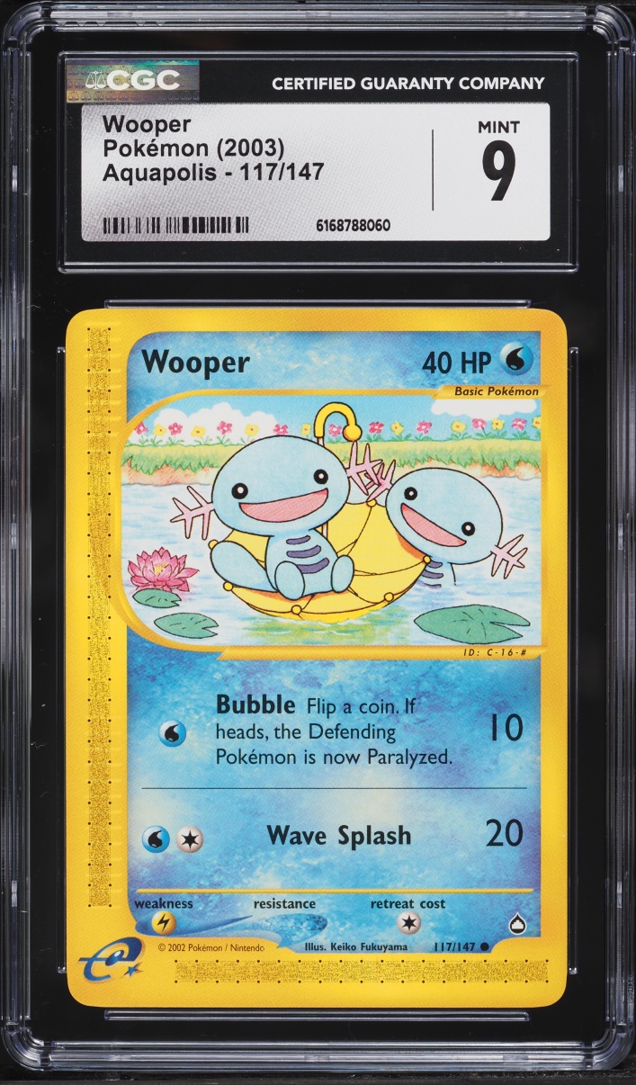 2003 Pokemon Aquapolis Wooper #117 CGC 9 MINT