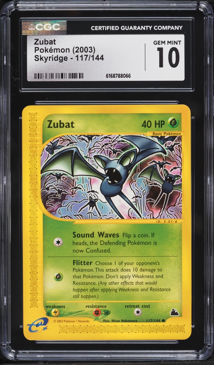 2003 Pokemon Skyridge Zubat #117 CGC 10 GEM MINT