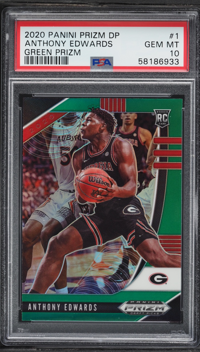 2020 Panini Prizm Draft Picks Green Anthony Edwards ROOKIE #1 PSA 10 GEM MINT