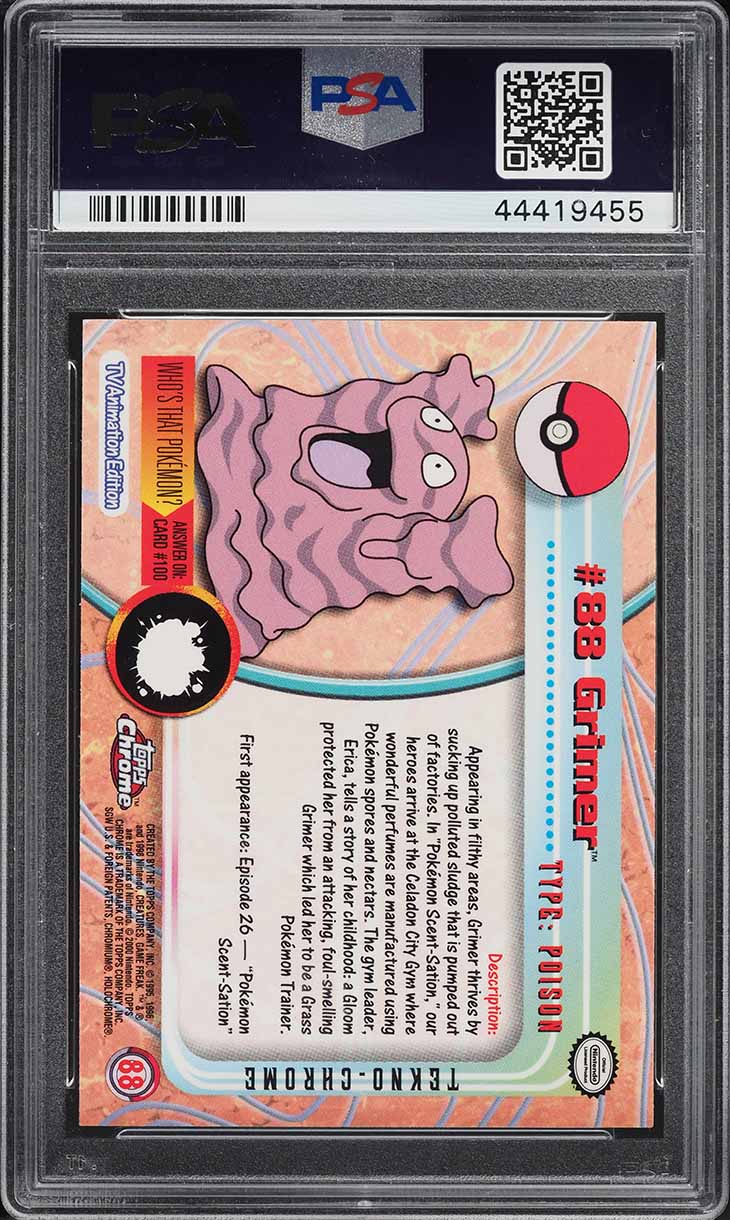 2000 Topps Chrome Pokemon Series 2 Tekno Grimer #88 PSA 10 GEM MINT