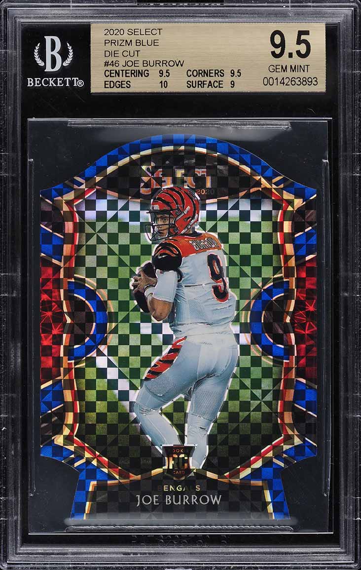 2020 Select Concourse Blue Prizm Die-Cut Joe Burrow ROOKIE #46 BGS 9.5 GEM MINT