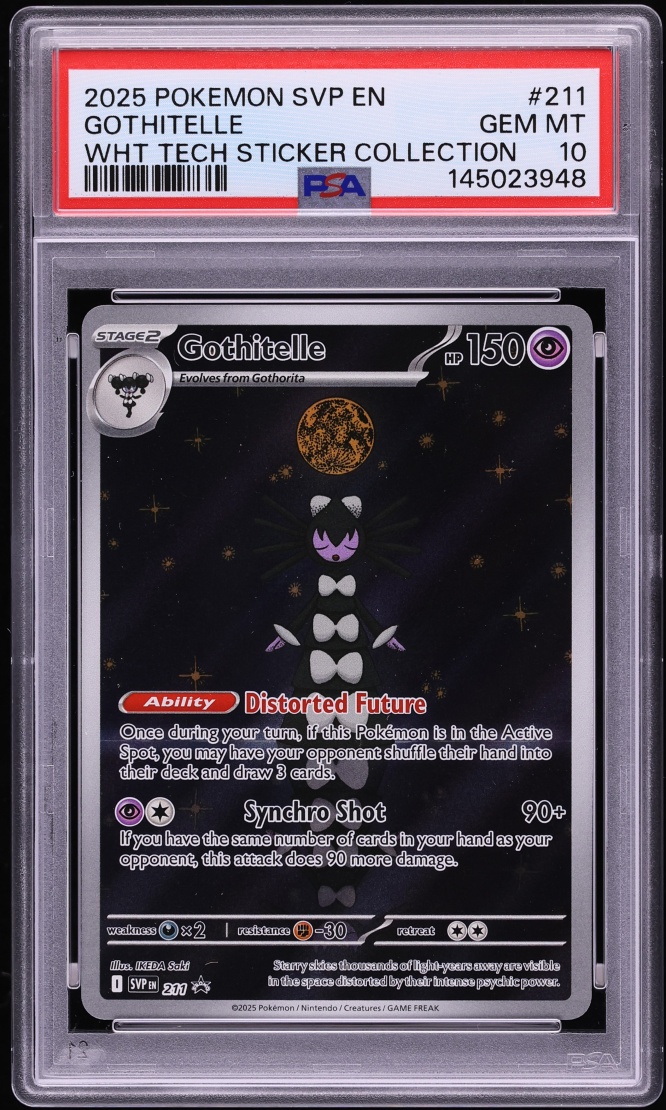 2025 Pokemon SV Promo White Flare Tech Sticker Collection Full Art Gothitelle #211 PSA 10 GEM