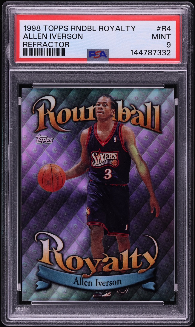 1998 Topps Roundball Royalty Refractor Allen Iverson #R4 PSA 9 MINT