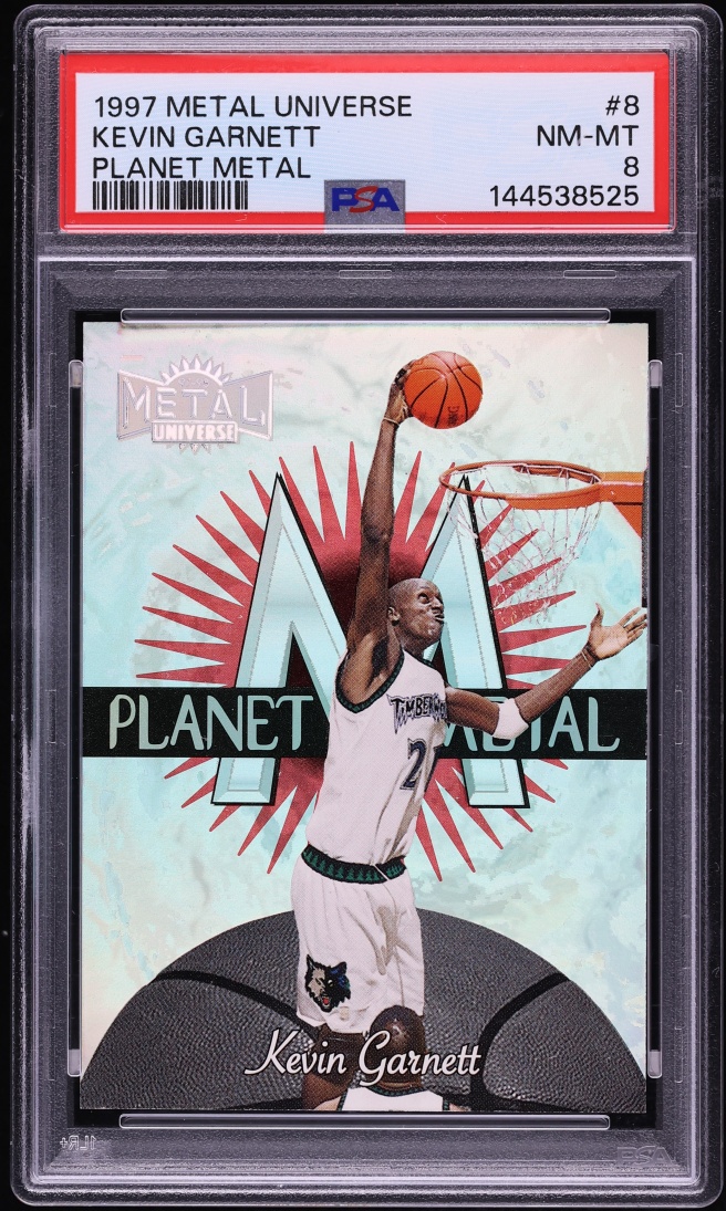 1997 Metal Universe Planet Metal Kevin Garnett #8 PSA 8 NM-MT