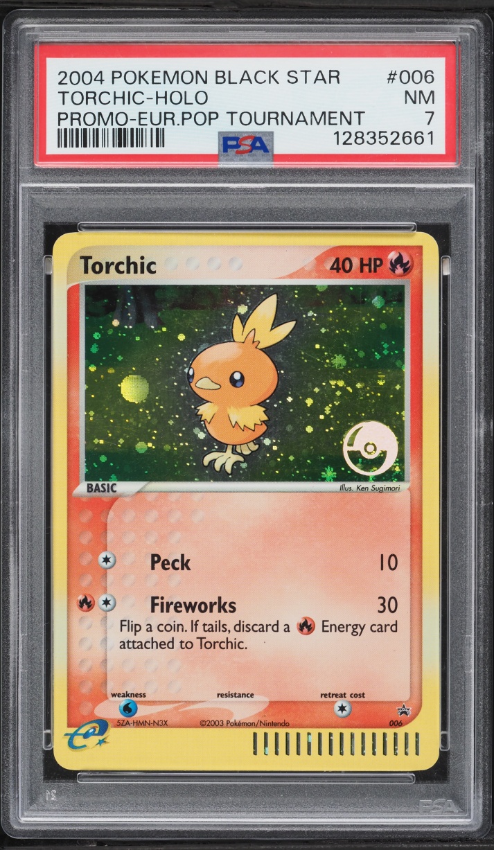 2004 Pokemon EX Black Star Promo European Pop Tournament Holo Torchic #6 PSA 7 NRMT