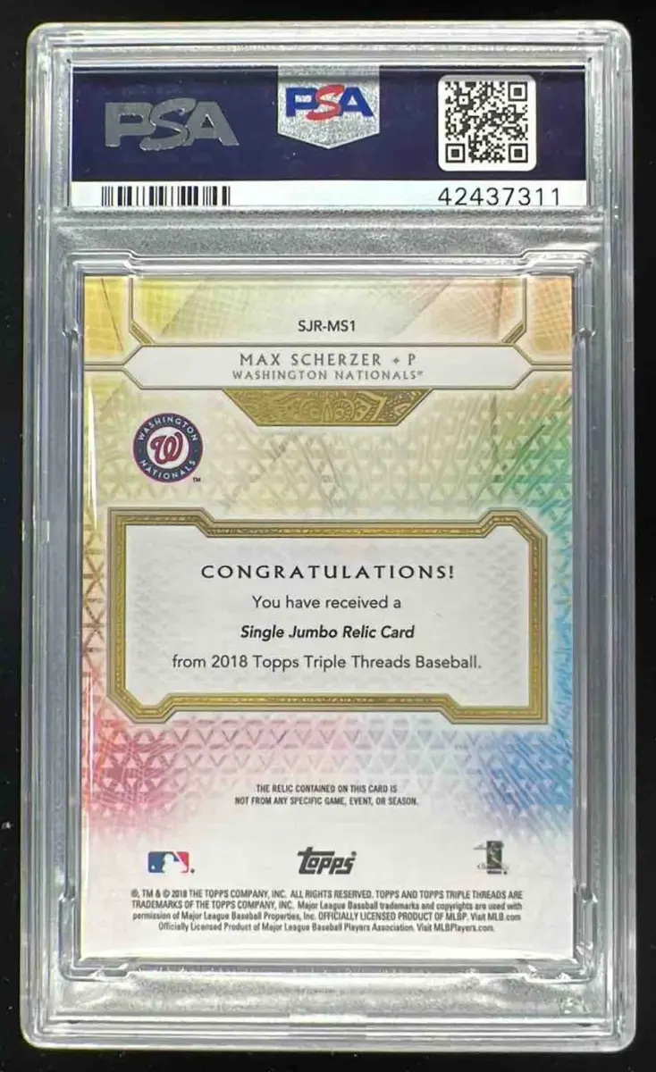 2018 Topps Triple Threads Single Jumbo Relics Gold #SJRMS1 Max