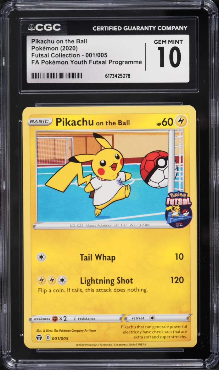 2020 Pokemon Sword & Shield Futsal Collection Youth Pikachu On The Ball #1 CGC 10 GEM MINT