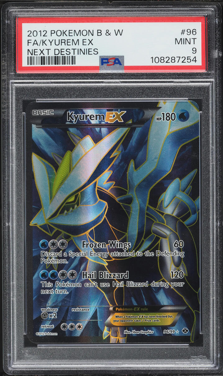 2012 Pokemon Black & White Next Destinies Full Art Kyurem EX #96 PSA 9 MINT