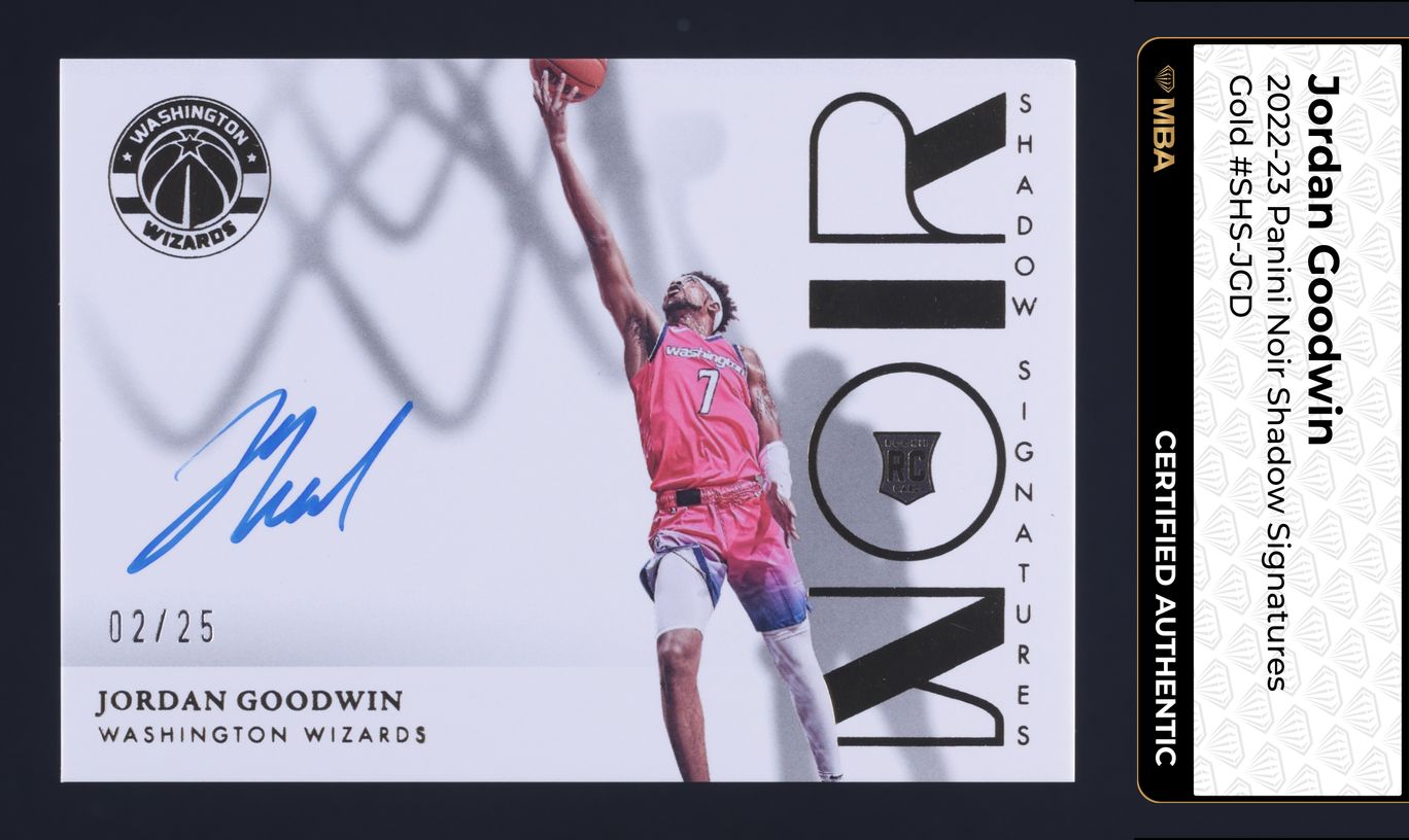 2022 Panini Noir Shadow Signatures Gold Jordan Goodwin ROOKIE AUTO /25 ...