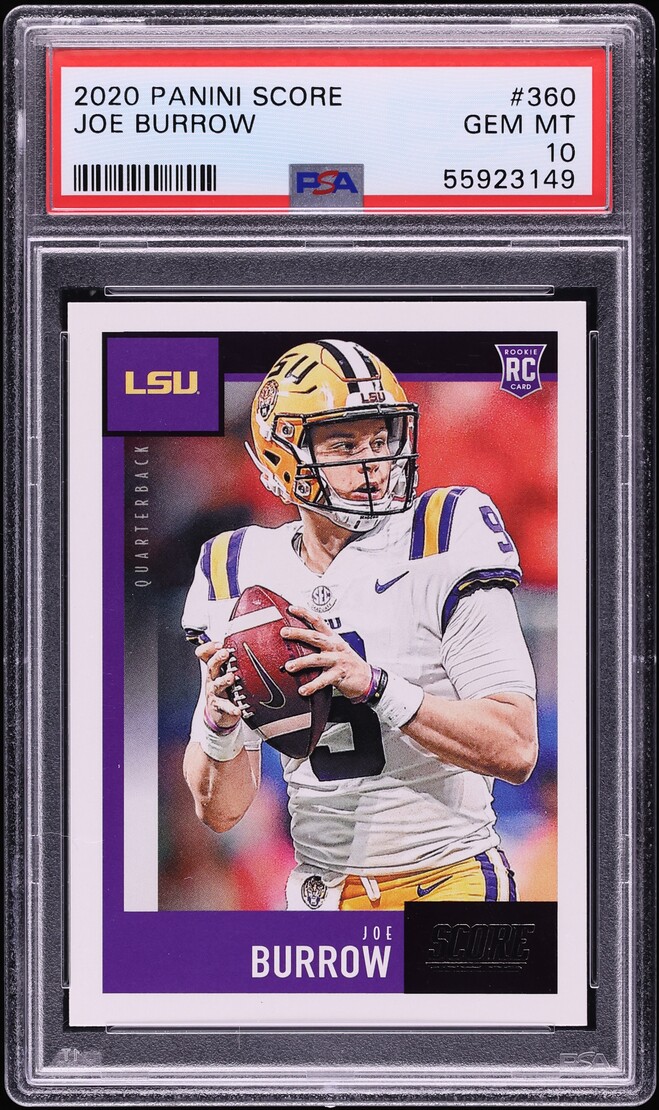 2020 Score Football Joe Burrow ROOKIE #360 PSA 10 GEM MINT