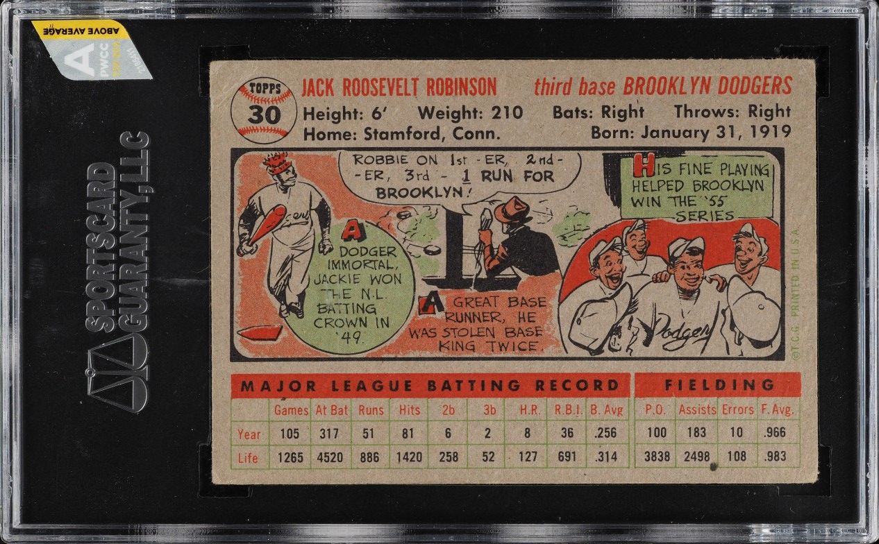 1956 Topps Jackie Robinson #30 SGC 3 VG (PWCC-A)
