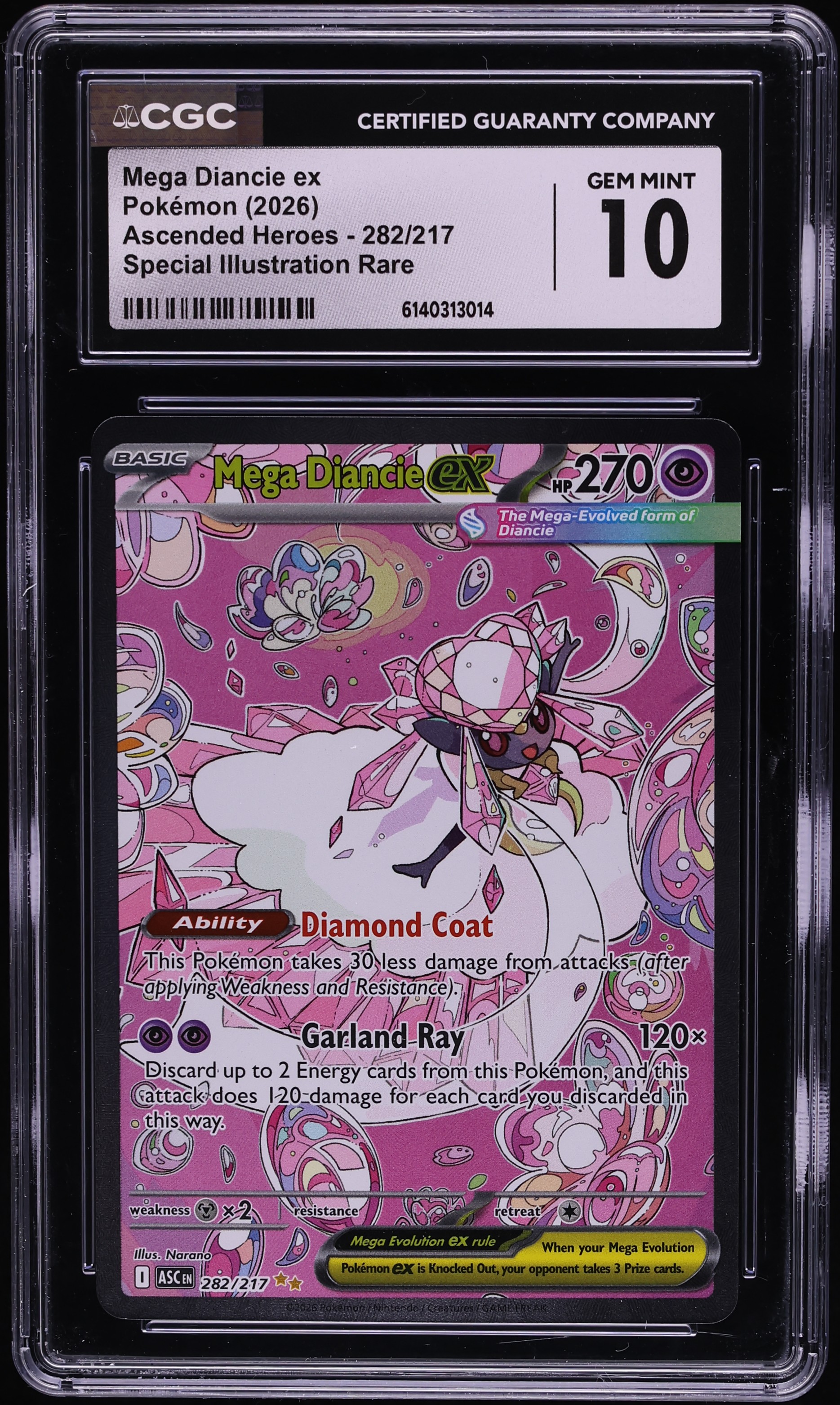 2026 Pokemon Mega Evolution Ascended Heroes SIR Mega Diancie ex #282 CGC 10 GEM MINT