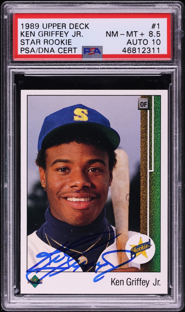 1989 Upper Deck Ken Griffey Jr. ROOKIE AUTO DNA 10 #1 PSA 8.5 NM-MT+
