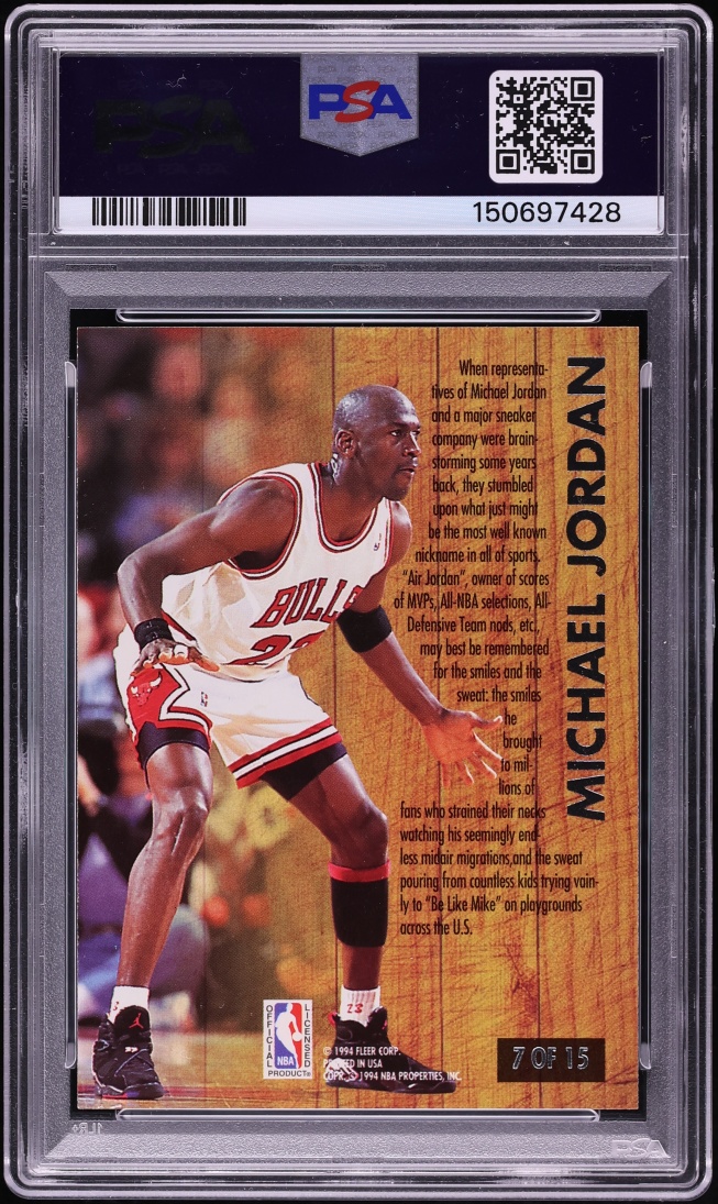 1993 Ultra Famous Nicknames Michael Jordan #7 PSA 9 MINT - Photo 2