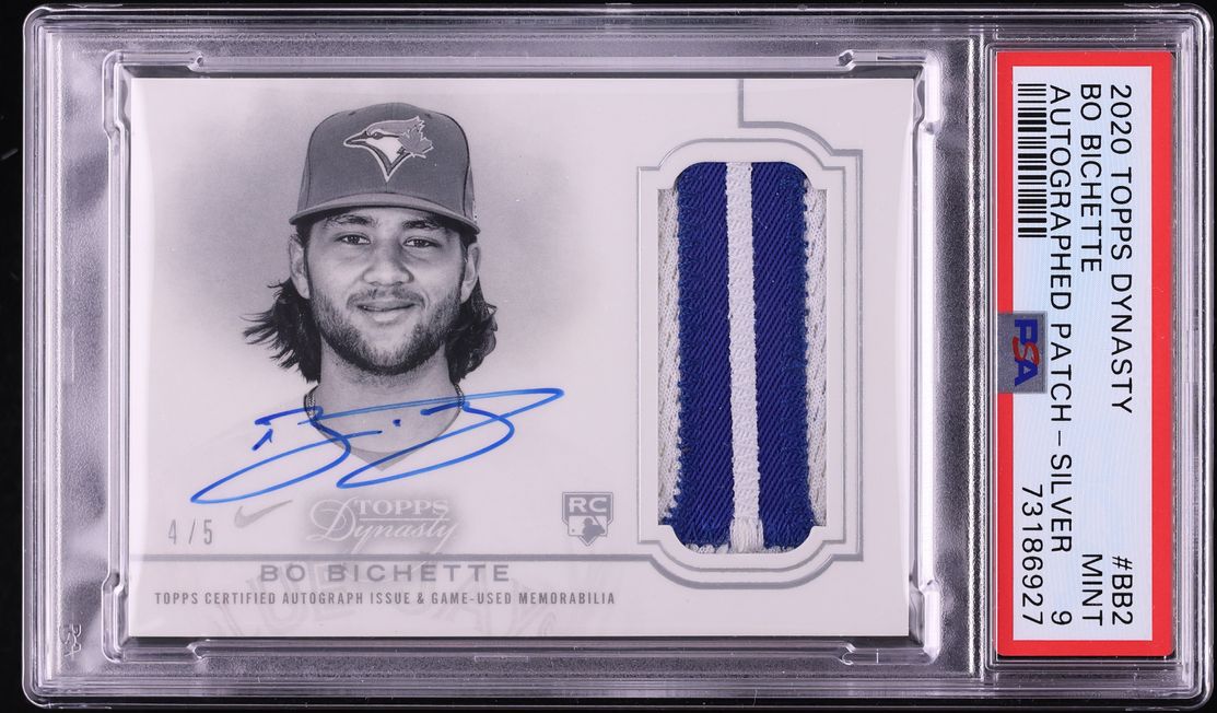 2020 Topps Dynasty Silver Bo Bichette ROOKIE PATCH AUTO /5 #BB2 PSA 9 MINT - Photo 1