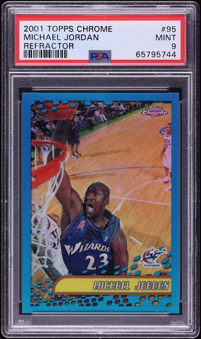 2001 Topps Chrome Refractor Michael Jordan #95 PSA 9 MINT - Photo 1