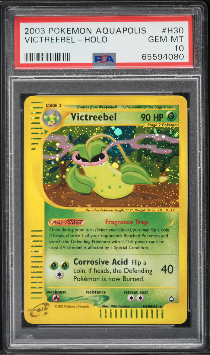 2003 Pokemon Aquapolis Holo Victreebel #H30 PSA 10 GEM MINT