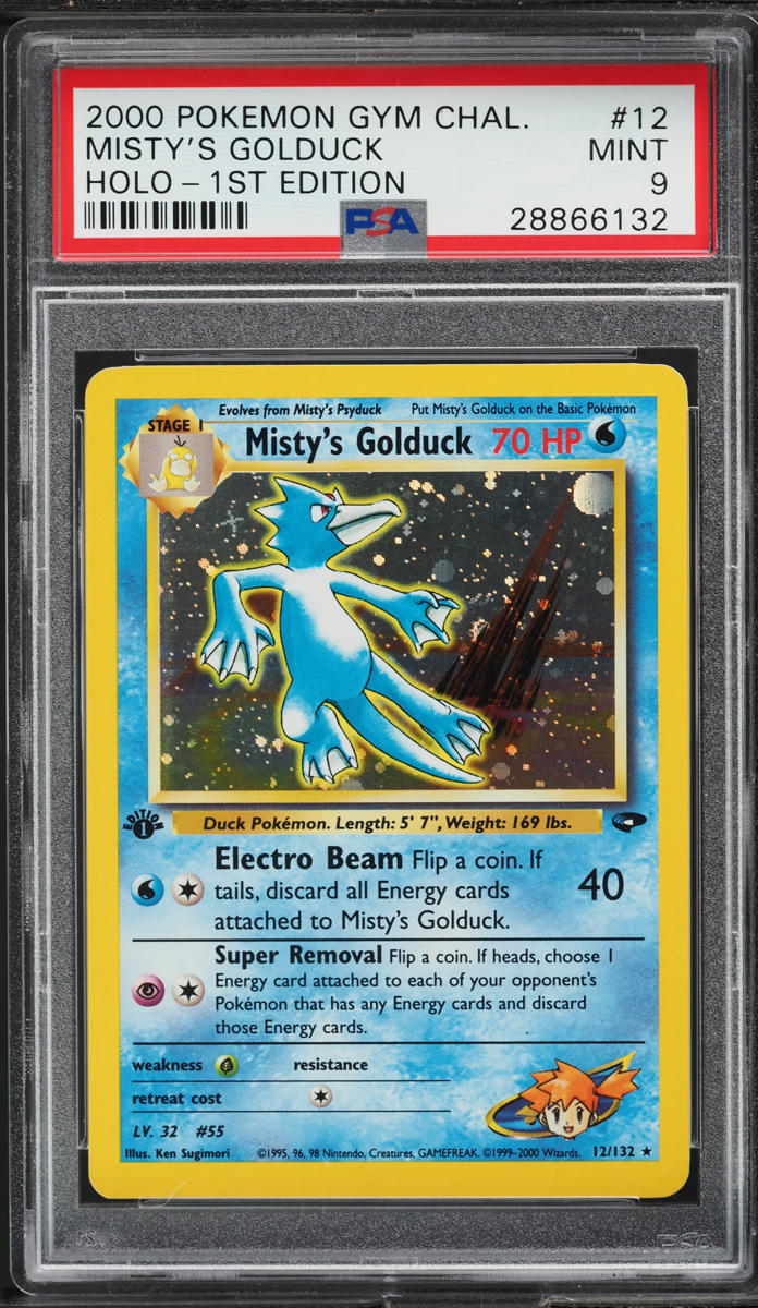 2000 Pokemon Gym Challenge 1st Edition Holo Misty's Golduck #12 PSA 9 MINT