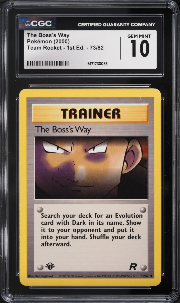 2000 Pokemon Team Rocket 1st Edition The Boss's Way #73 CGC 10 GEM MINT