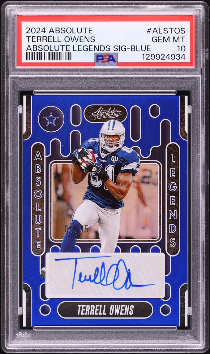 2024 Absolute Legends Blue Terrell Owens AUTO /35 #ALS-TOS PSA 10 GEM MINT