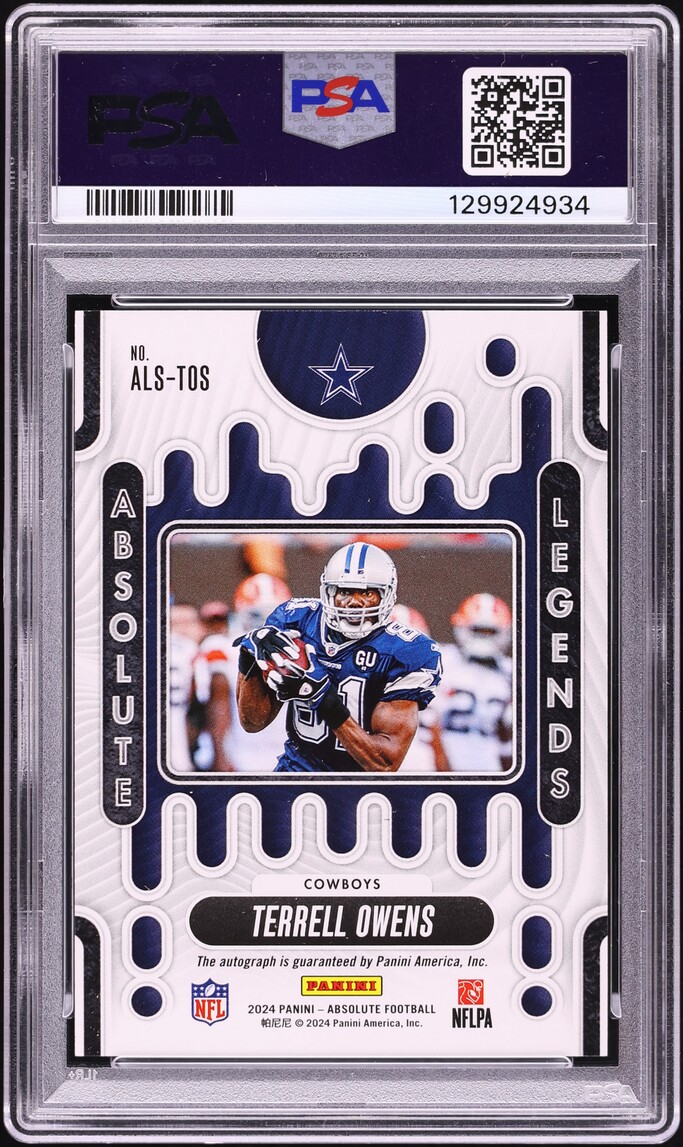 2024 Absolute Legends Blue Terrell Owens AUTO /35 #ALS-TOS PSA 10 GEM MINT